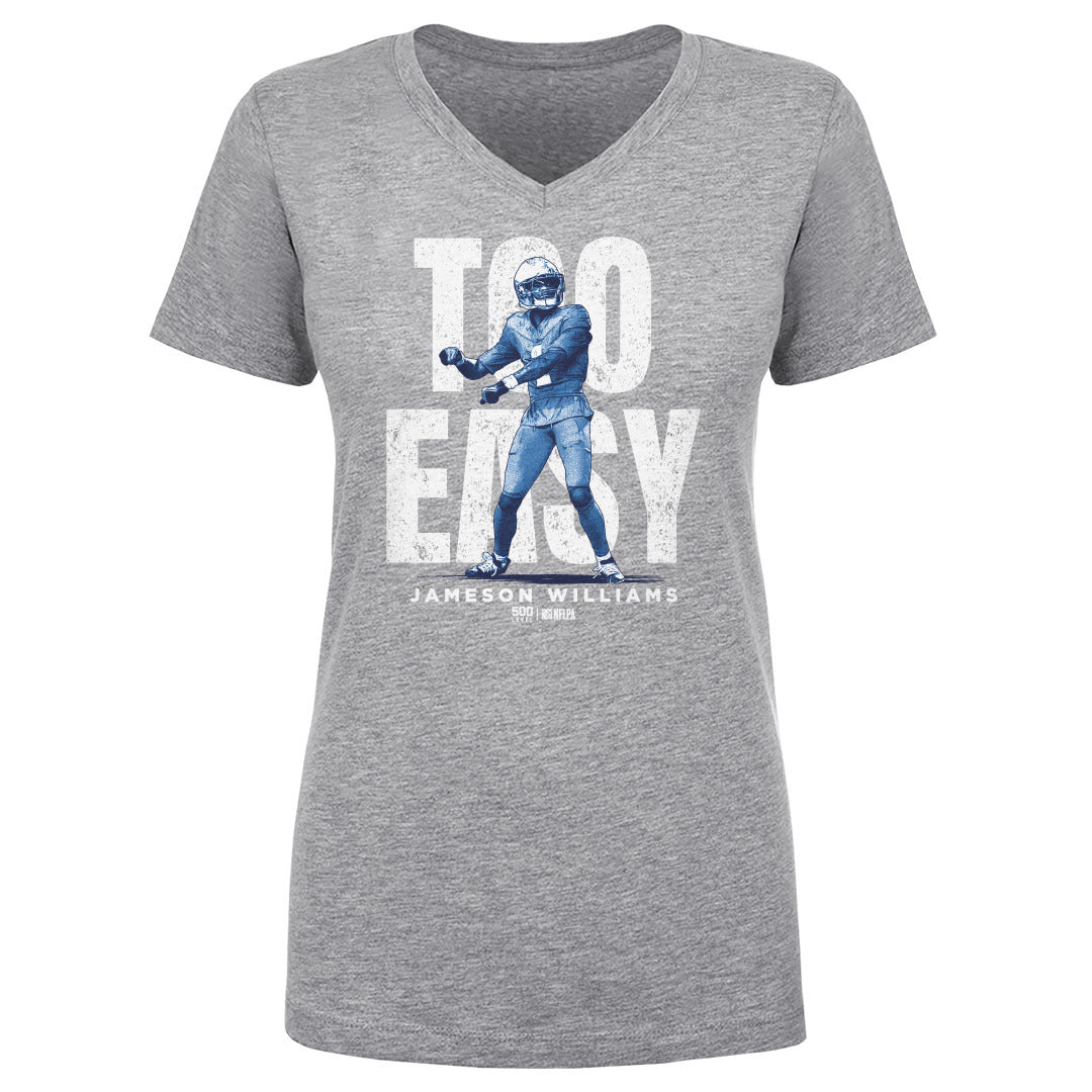 Jameson Williams Detroit Too Easy WHT Womens V-Neck T Shirt product image 1