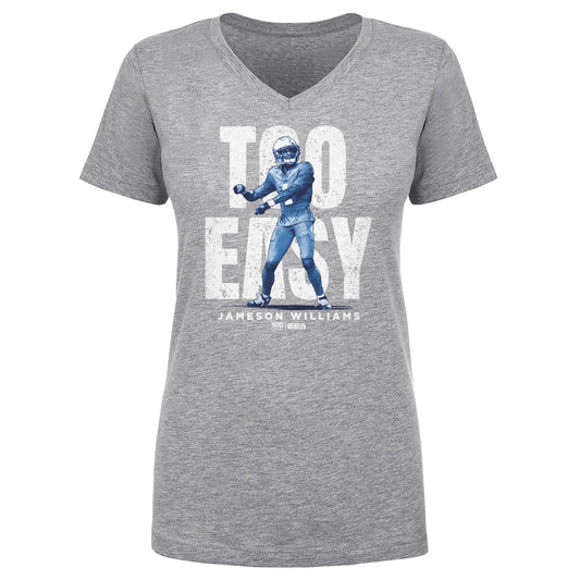 Jameson Williams Detroit Too Easy WHT Womens V-Neck T Shirt product image 1