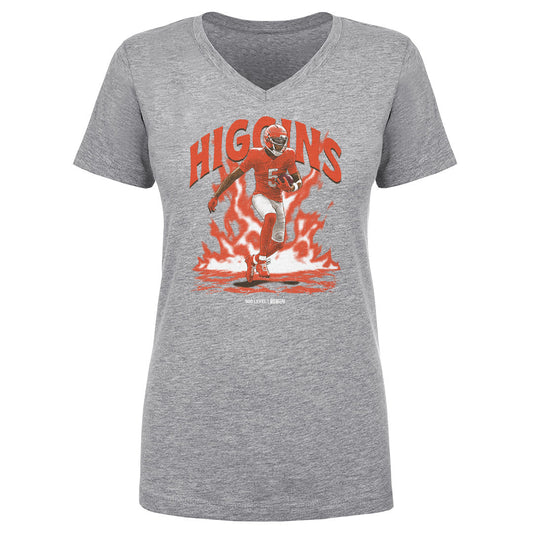Tee Higgins Cincinnati Aura WHT Womens V-Neck T Shirt 500 product image 1