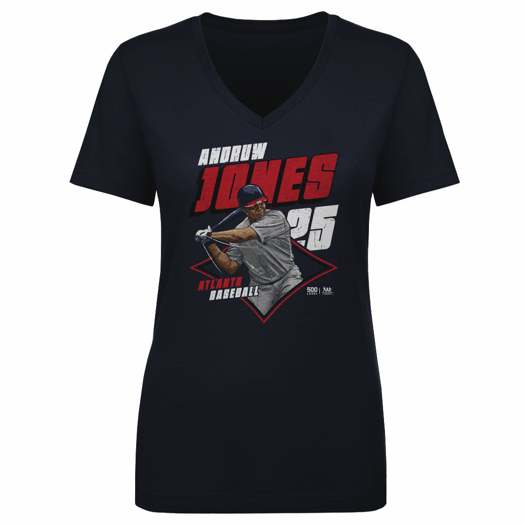 Andruw Jones Atlanta Diamond WHT Womens V-Neck T Shirt 500 product image 1
