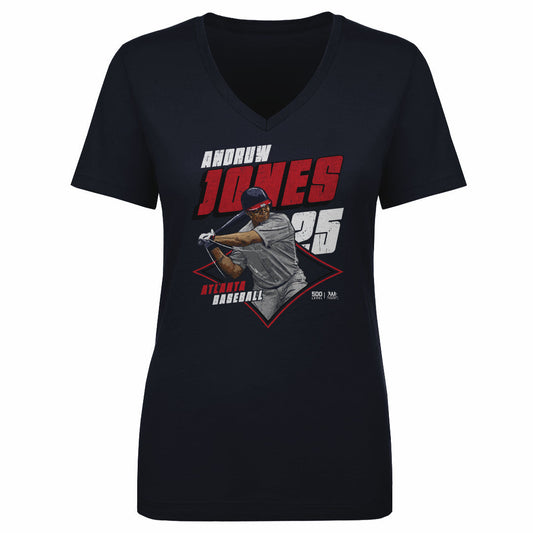 Andruw Jones Atlanta Diamond WHT Womens V-Neck T Shirt 500 product image 1