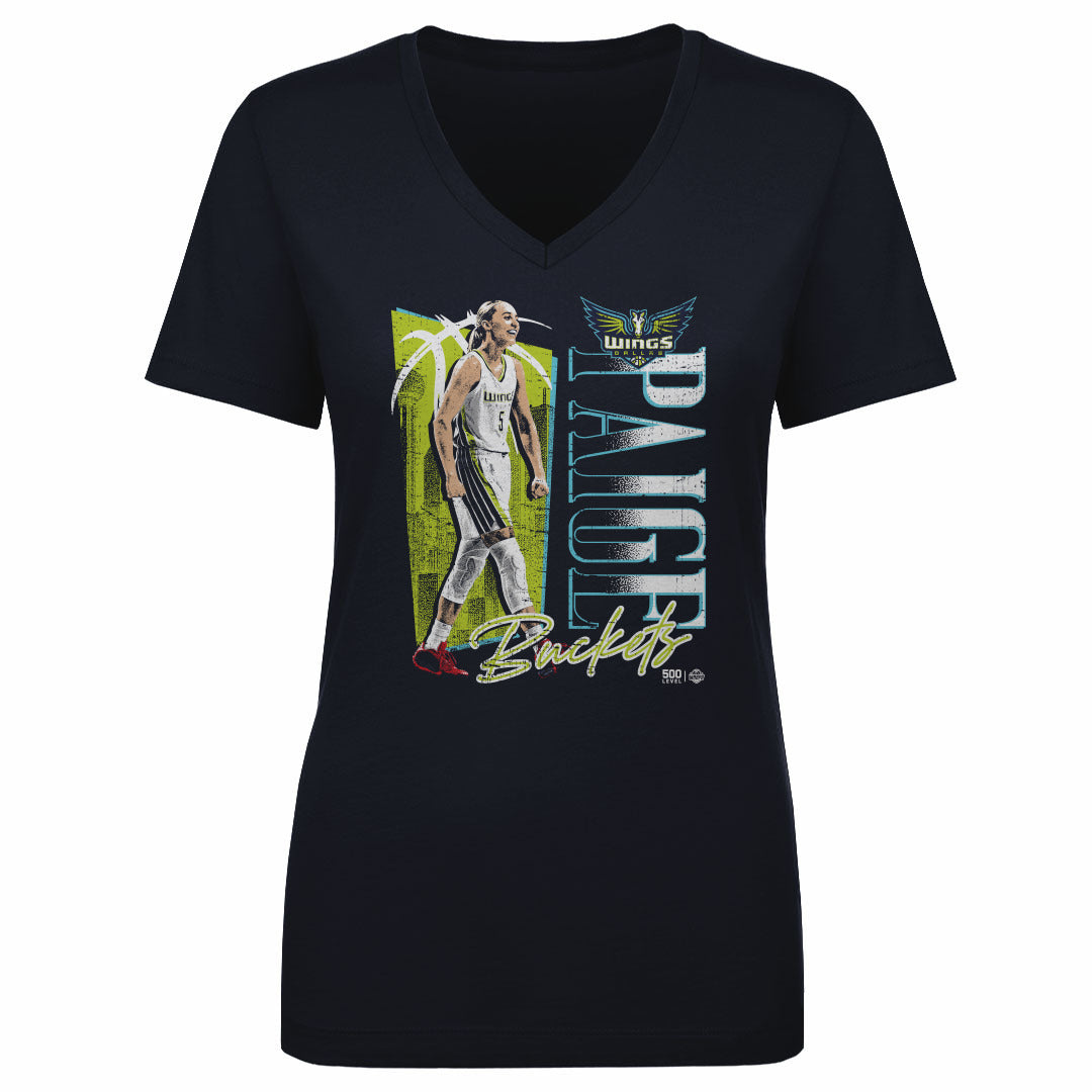 Paige Bueckers Dallas Wings Buckets WHT Womens V-Neck T product image 1