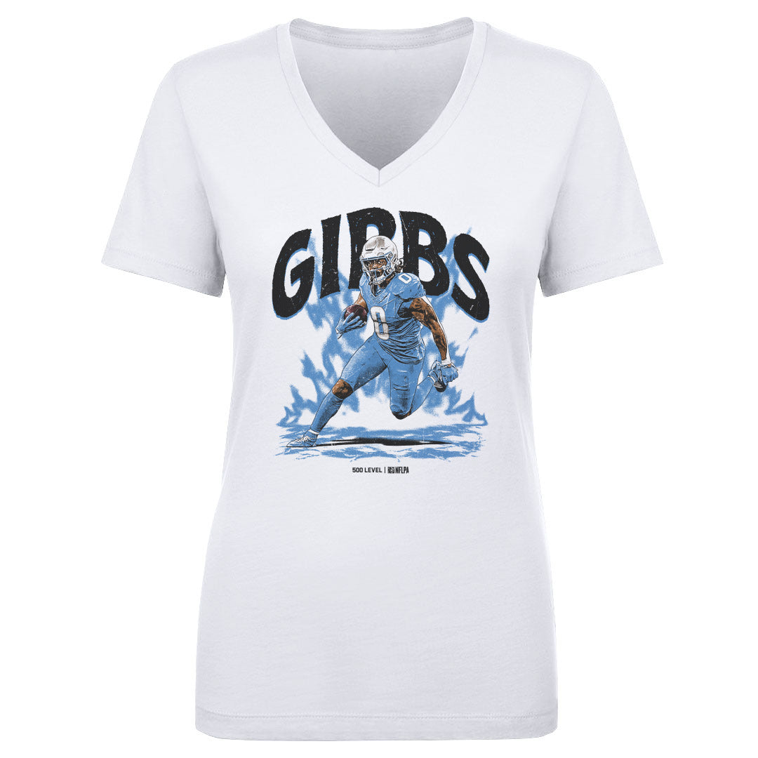 Jahmyr Gibbs Detroit Aura Womens V-Neck T Shirt 500 Level product image 1