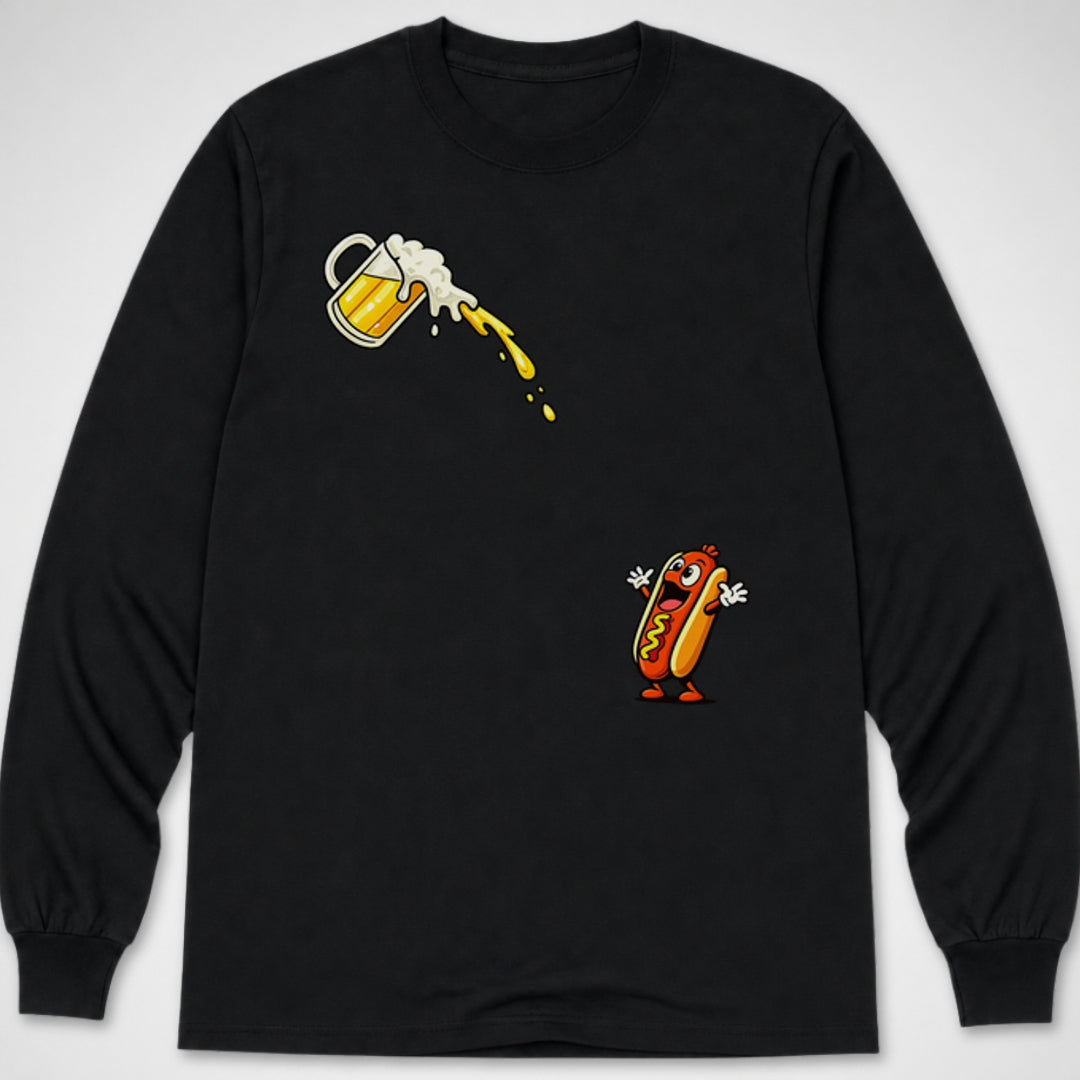 Hotdog Beer Chug — Long Sleeve Tee product image 2
