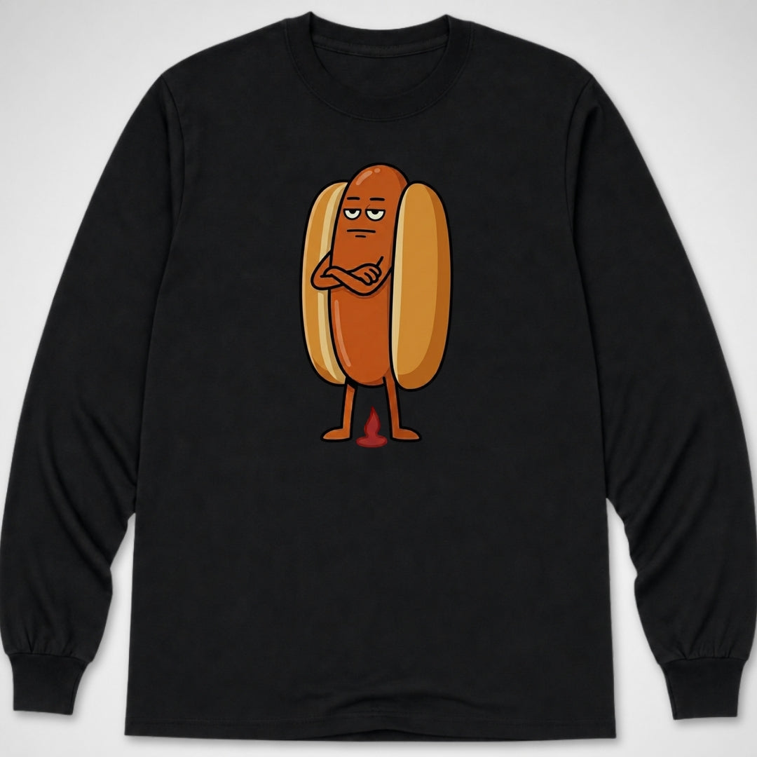 Hotdog Don't Give A... — Long Sleeve Tee product image 2
