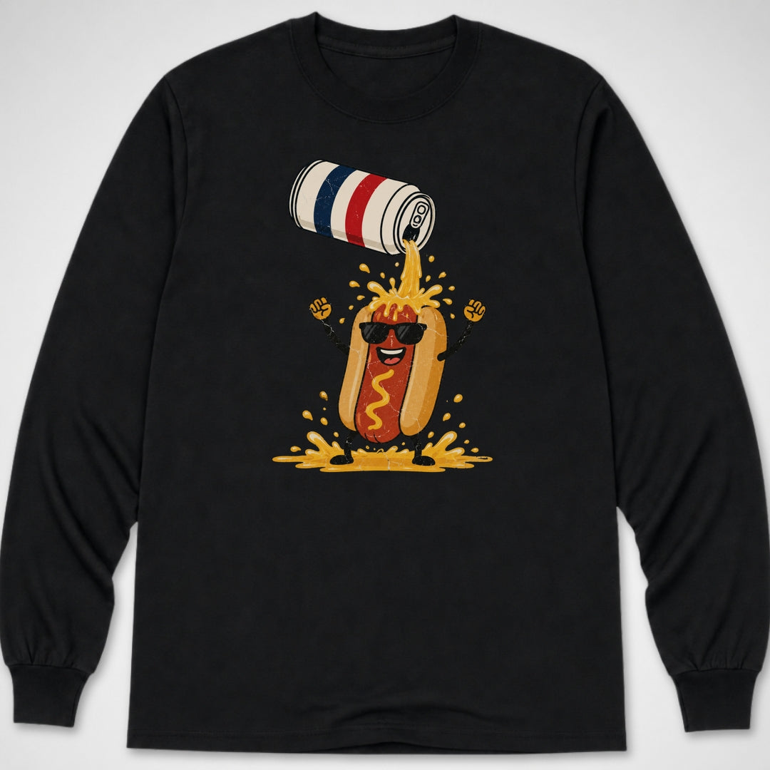 Hotdog Beer Shower — Long Sleeve Tee product image 2