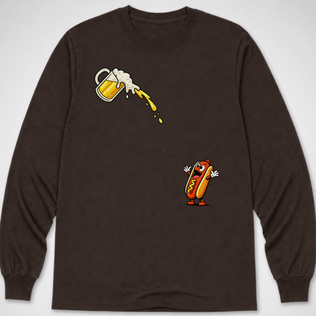 Hotdog Beer Chug — Long Sleeve Tee product image 3