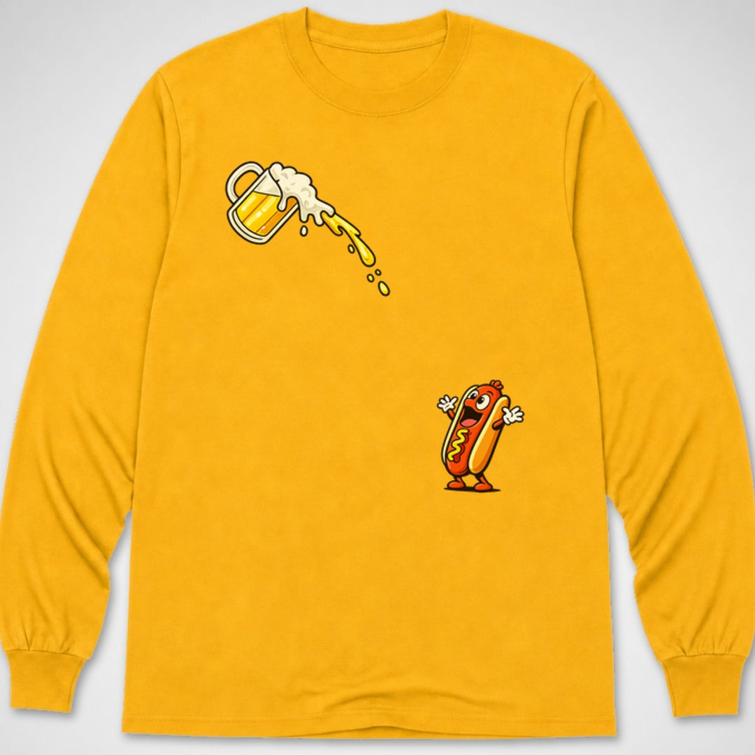 Hotdog Beer Chug — Long Sleeve Tee product image 8