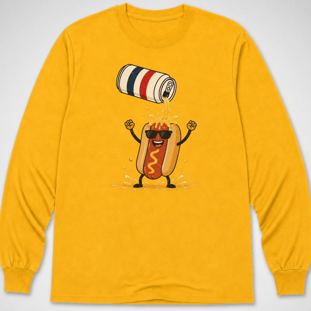 Hotdog Beer Shower — Long Sleeve Tee product image 8