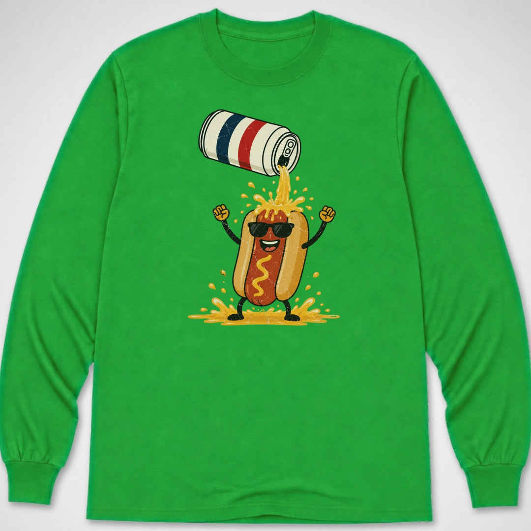 Hotdog Beer Shower — Long Sleeve Tee product image 5