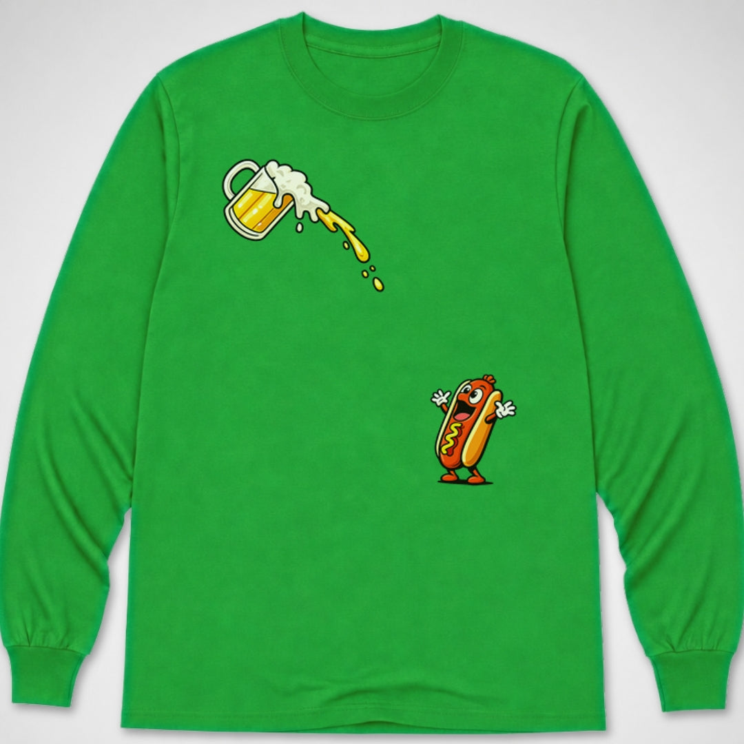 Hotdog Beer Chug — Long Sleeve Tee product image 1