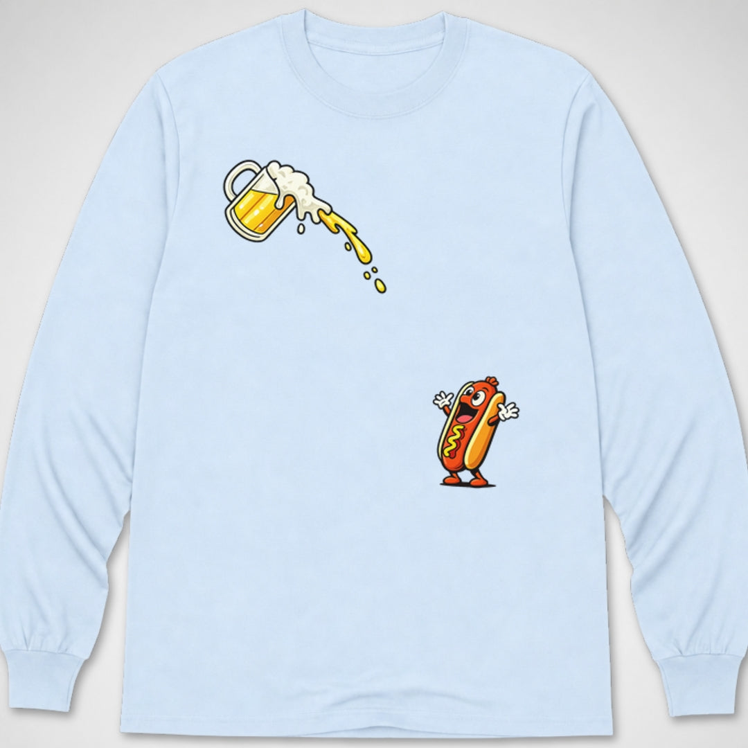 Hotdog Beer Chug — Long Sleeve Tee product image 9