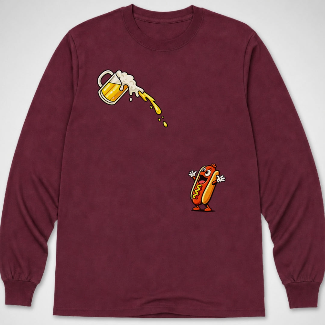 Hotdog Beer Chug — Long Sleeve Tee product image 4