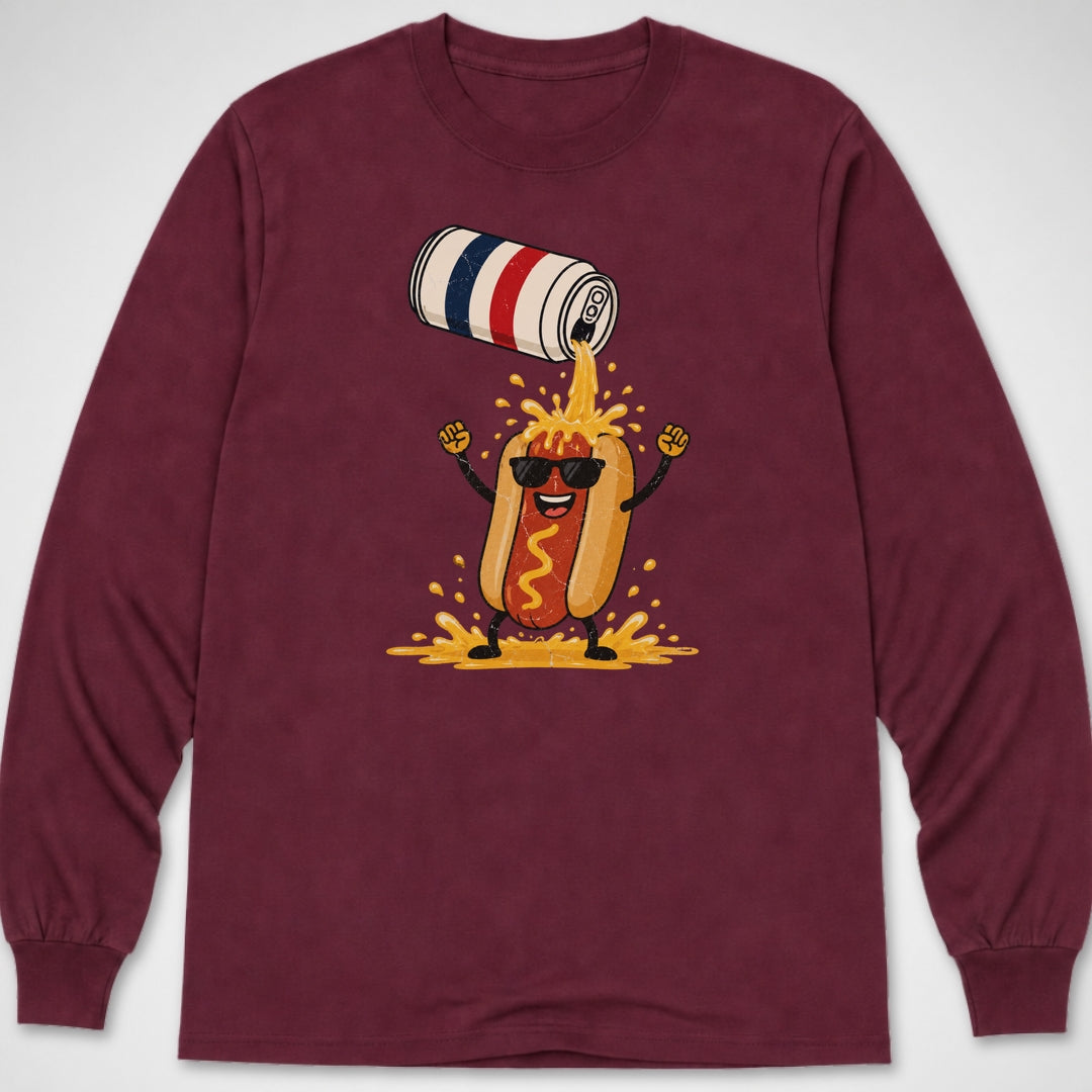 Hotdog Beer Shower — Long Sleeve Tee product image 4