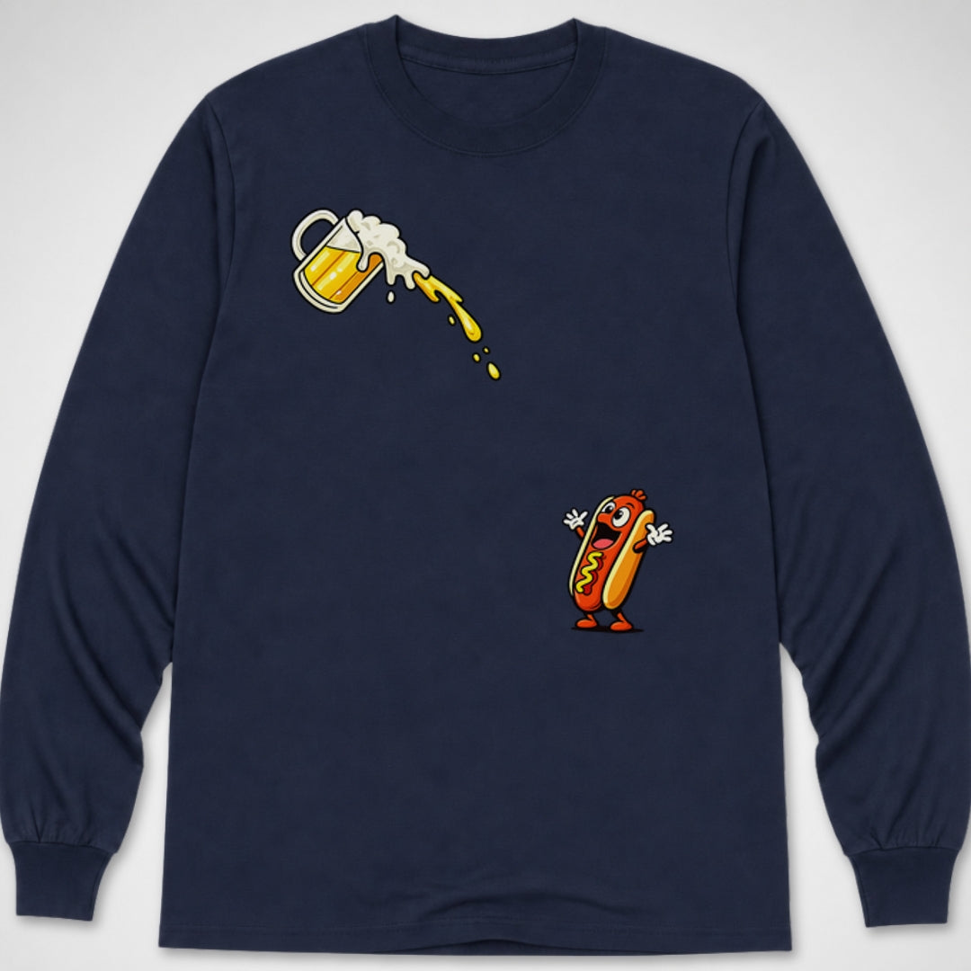 Hotdog Beer Chug — Long Sleeve Tee product image 5