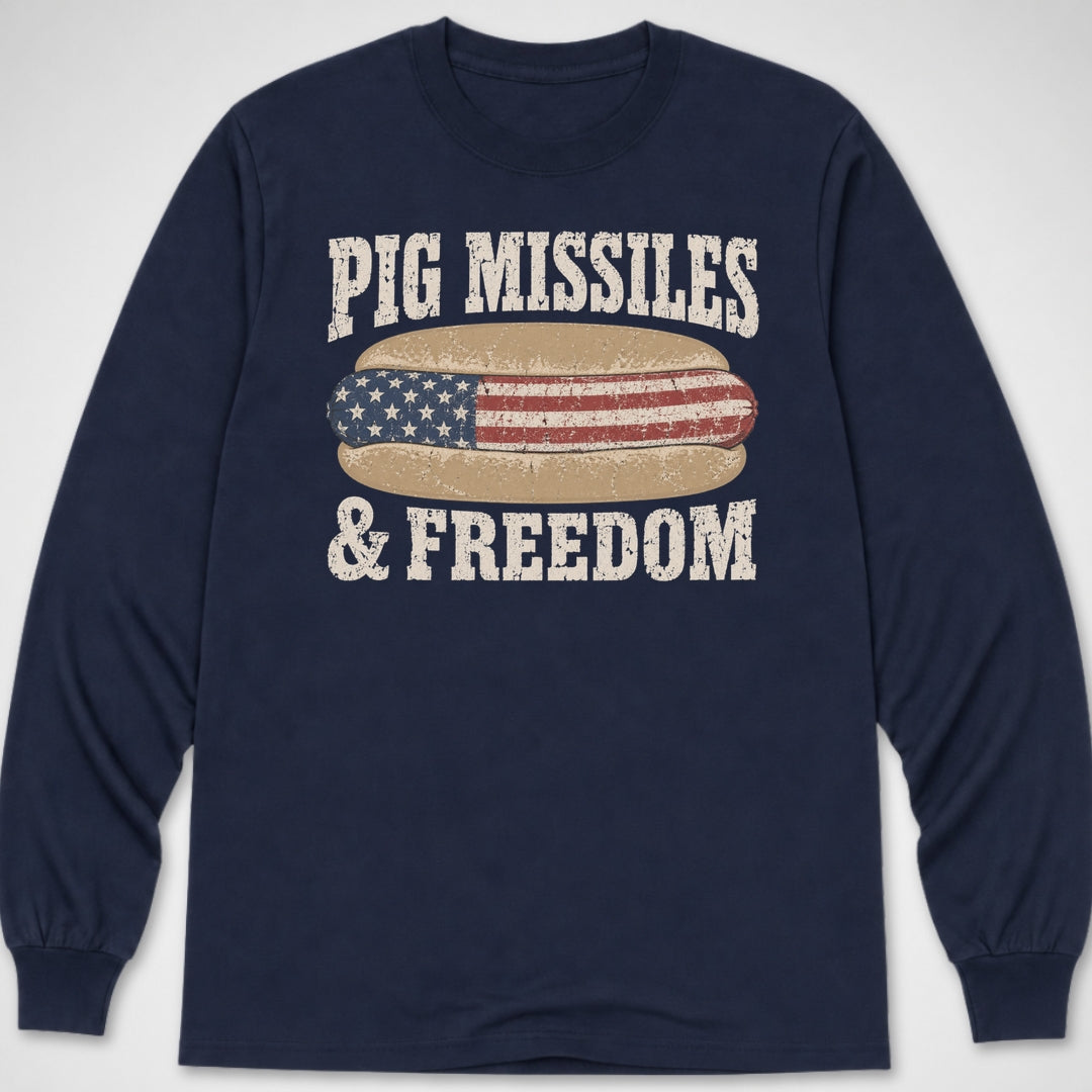 Pig Missiles & Freedom — Long Sleeve Tee product image 1