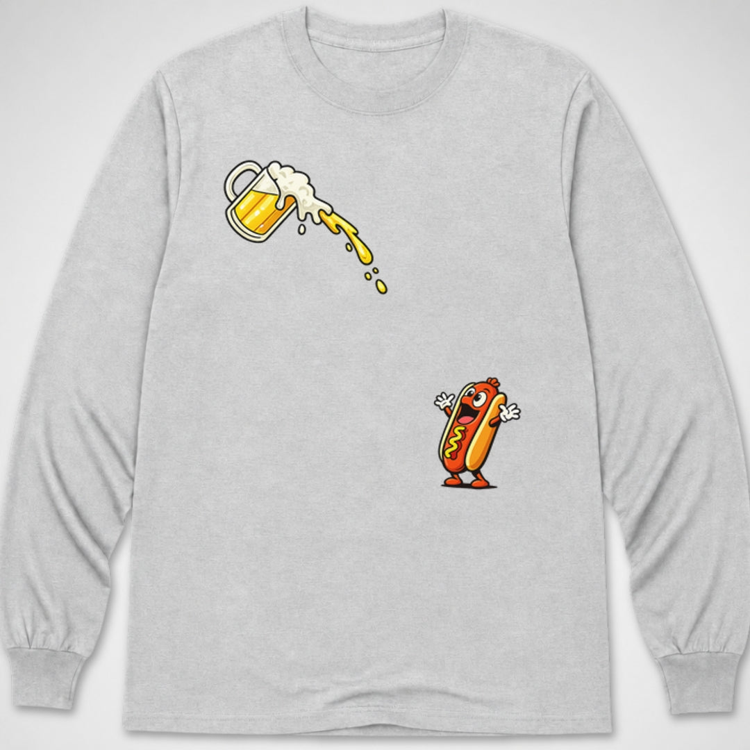 Hotdog Beer Chug — Long Sleeve Tee product image 7