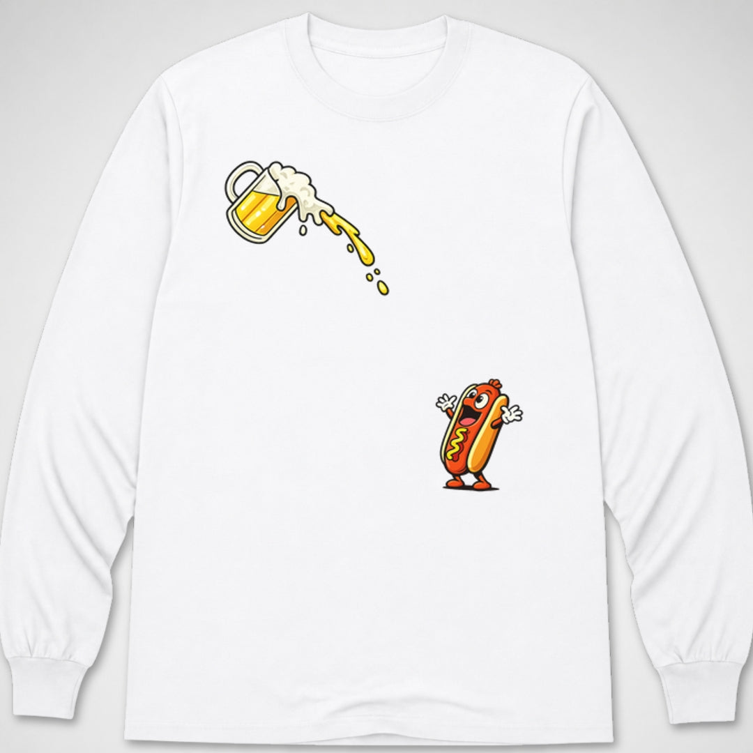 Hotdog Beer Chug — Long Sleeve Tee product image 6